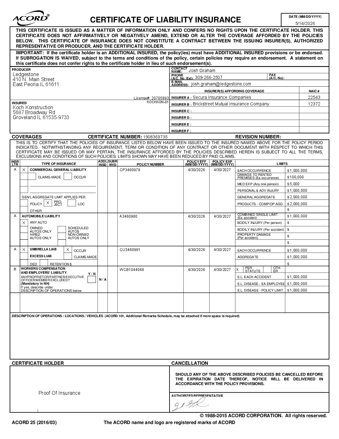 Proof Of Insurance_Koch Konstruction_2026-2027 - Holder Only_5-14-2026_1908369735